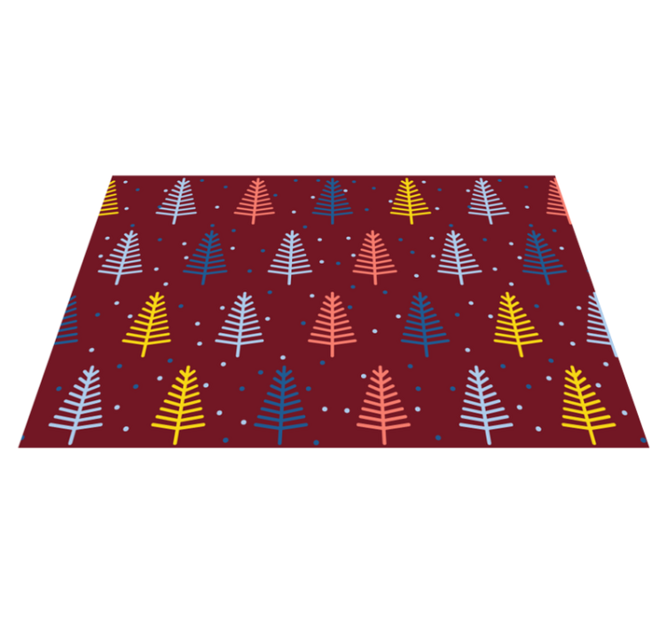 Individuais de mesa de natal com padrão de árvores coloridas - TenStickers