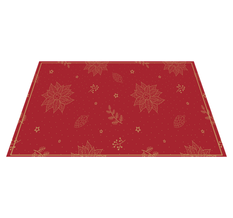 Individuais de mesa de natal com padrão floral festivo - TenStickers
