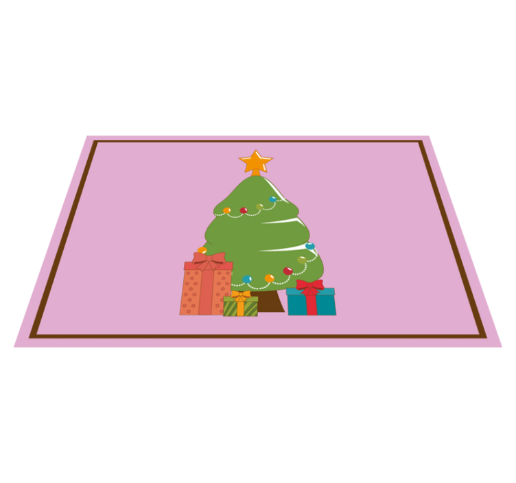 Individuais de mesa de natal Árvore de natal colorida - TenStickers
