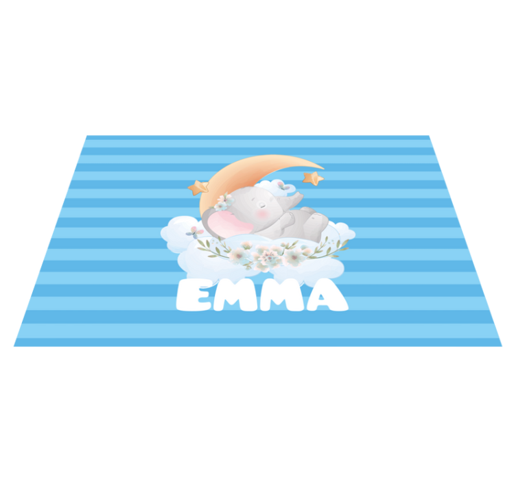 Individuais de mesa infantis com design de elefante adorável - TenStickers