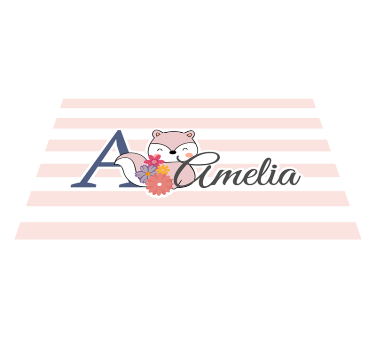 Individuais de mesa infantis raposa fofa com flores - TenStickers