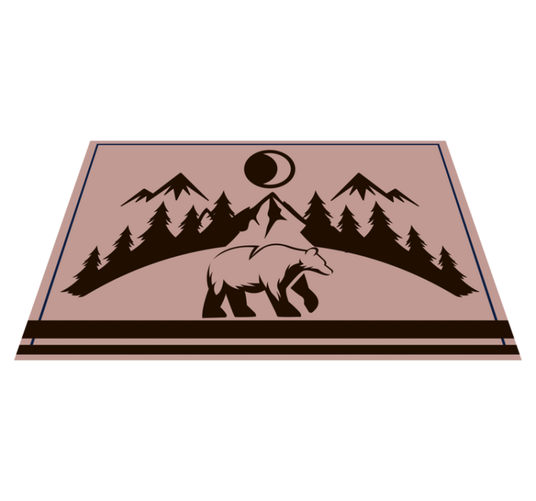 Individuais de mesa com nome cena de silhueta de urso - TenStickers