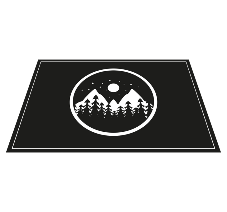 Individuais de mesa modernos paisagem montanhosa circular - TenStickers