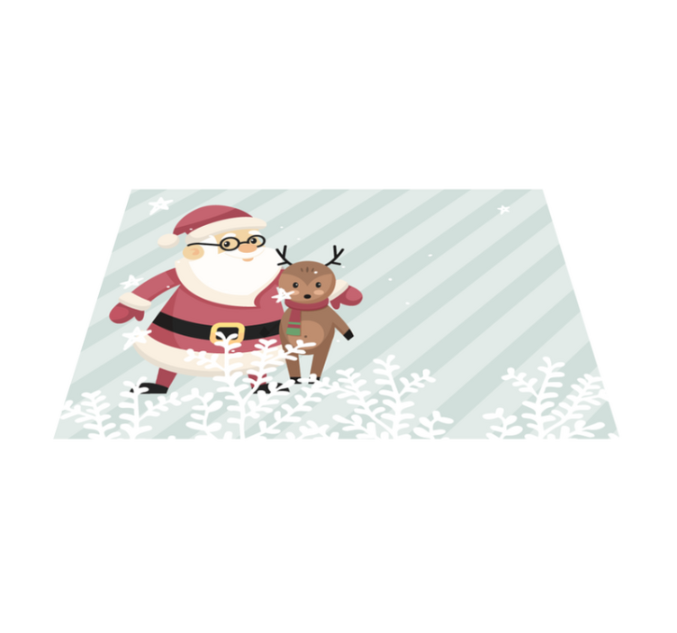 Individuais de mesa de natal papai noel com renas - TenStickers