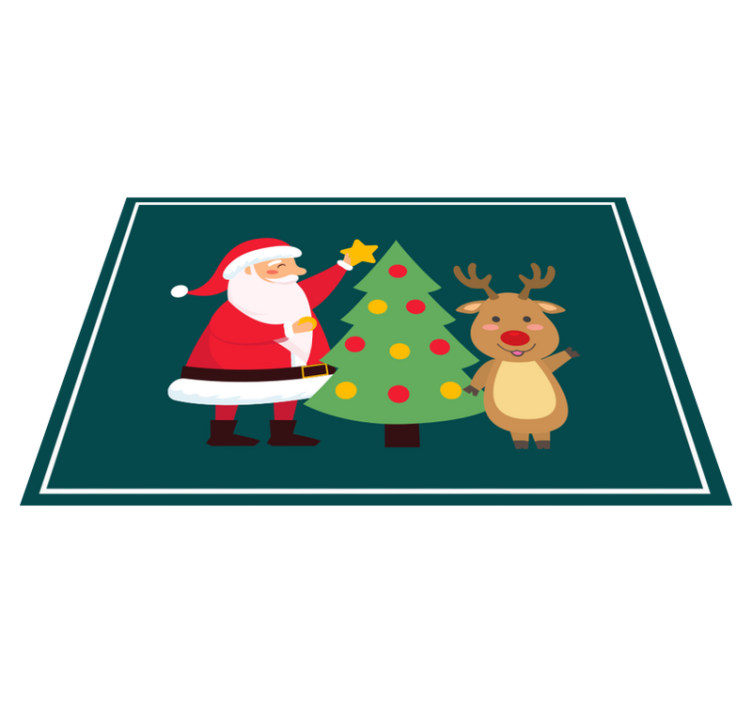Individuais de mesa de natal papai noel e renas - TenStickers