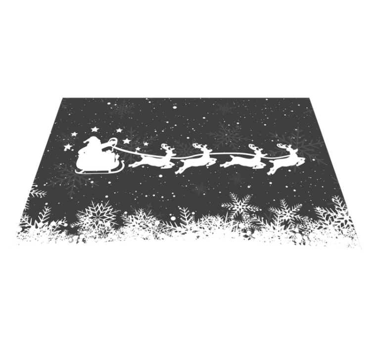 Individuais de mesa de Natal Trenó de papai noel preto e branco - TenStickers