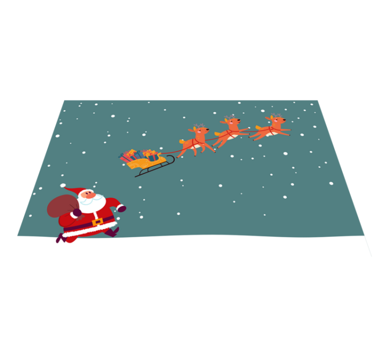 Individuais de mesa de natal passeio de trenó do papai noel - TenStickers