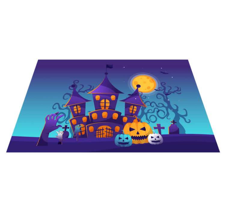 Individual de mesa halloween cena de castelo assombrado - TenStickers
