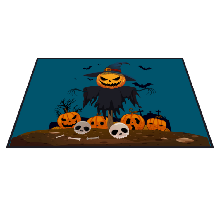 Espantalho assustador com individuais de mesa de halloween - TenStickers
