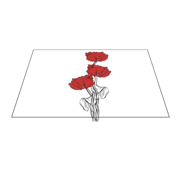 Individuais de mesa originais arranjo floral vermelho - TenStickers