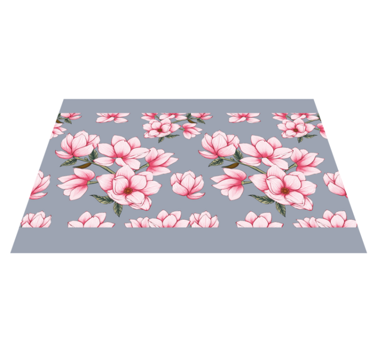 Individuais de mesa originais padrão floral magnólia rosa - TenStickers