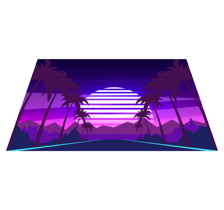 Individuais de mesa modernos paisagem do pôr do sol tropical - TenStickers