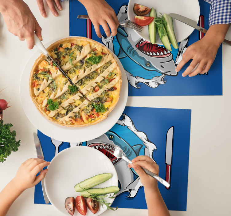 Individuais de mesa Grande tubarão 3d - TenStickers