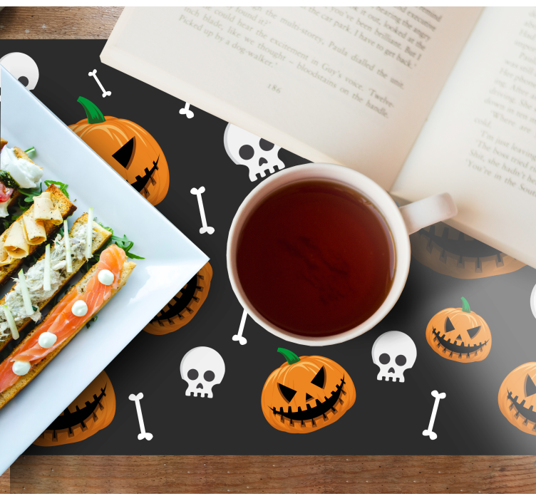 Abóboras e ossos individuais de mesa de halloween - TenStickers