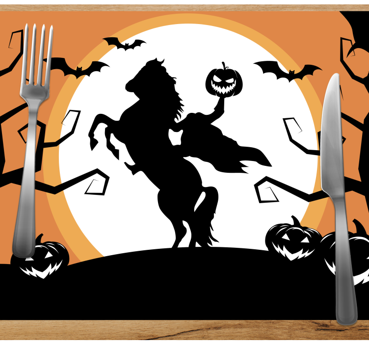 Cavaleiro em individuais de mesa de halloween a cavalo - TenStickers