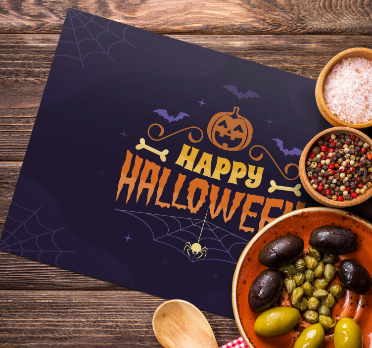 Feliz halloween individual de mesa de texto - TenStickers