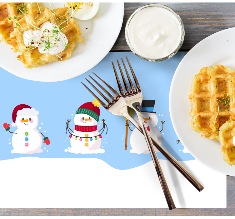 Individuais de mesa de Natal coleção de bonecos de neve - TenStickers