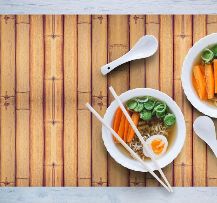 Individuais de mesa de texturas efeito madeira bambu - TenStickers