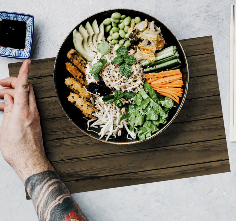 Individuais de mesa Padrão de madeira - TenStickers