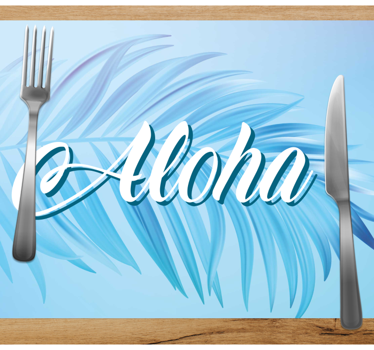 Individuais de mesa com nome Aloha personalizável - TenStickers