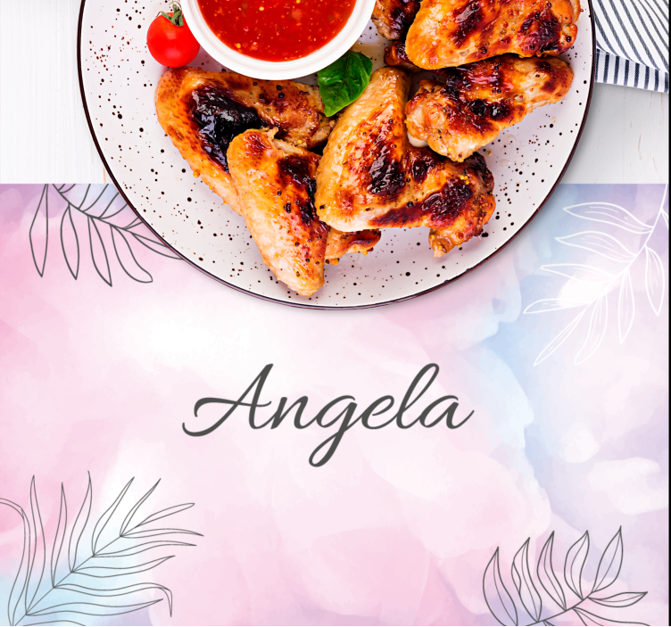 Individuais de mesa com nome Arte vintage rosa claro - TenStickers