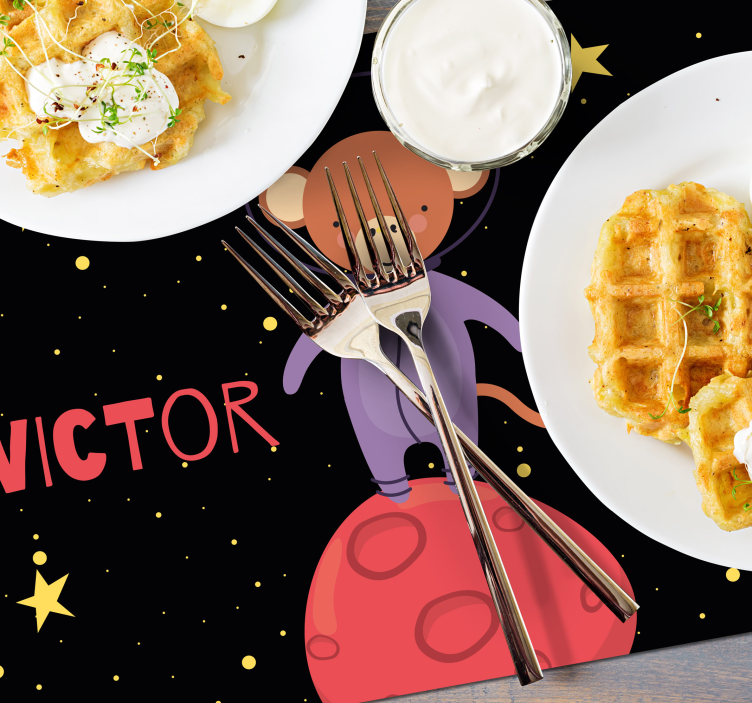 Individual de mesa com Pequeno macaco no espaço - TenStickers