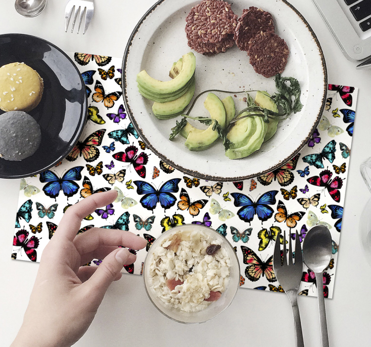 Individual de mesa de borboletas coloridas - TenStickers