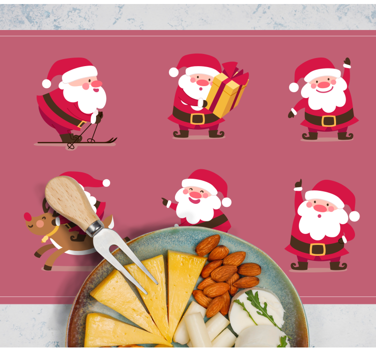 Individuais de mesa de Natal 6 santa cláusula fofa - TenStickers