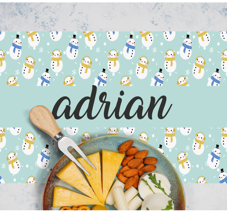 Individuais de mesa de Natal Boneco de neve personalizado - TenStickers