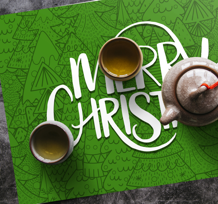 Individuais de mesa de Natal árvores engraçadas - TenStickers