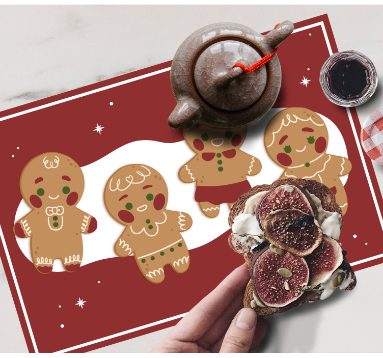 Individuais de mesa de Natal Motivos de biscoito de gengibre - TenStickers