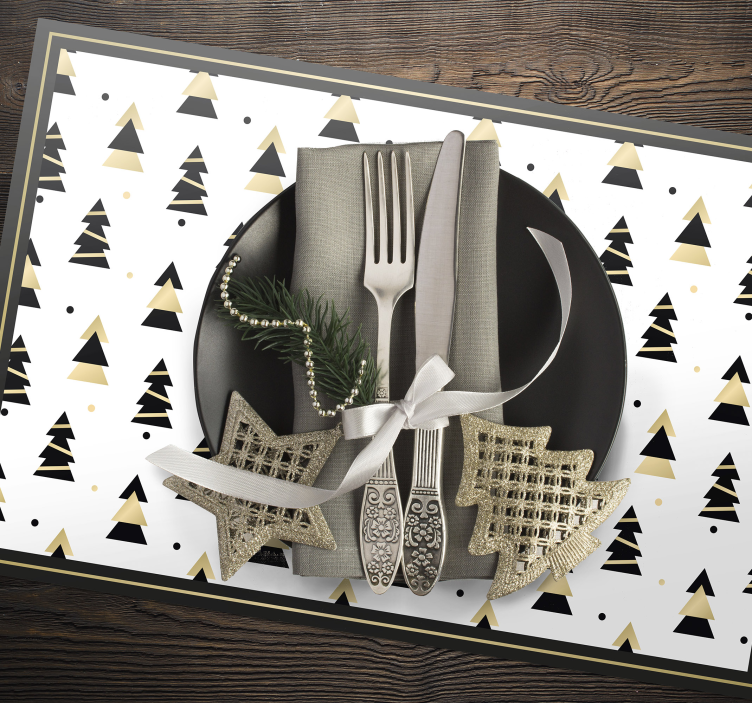 Individuais de mesa de Natal Padrão de árvore elegante de natal - TenStickers