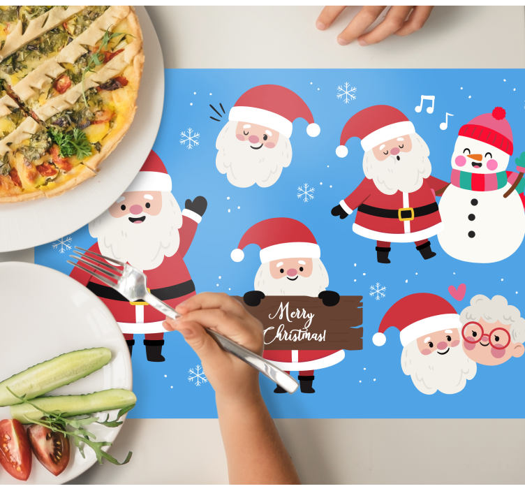 Individuais de mesa de Natal Personagem fofo do papai noel - TenStickers