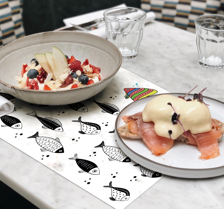 Individuais de mesa de peixes Contrafluxo - TenStickers