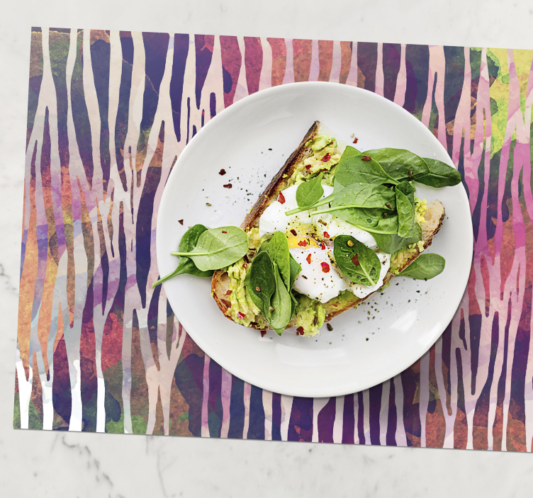 Individual de mesa de zebra do arco-íris - TenStickers