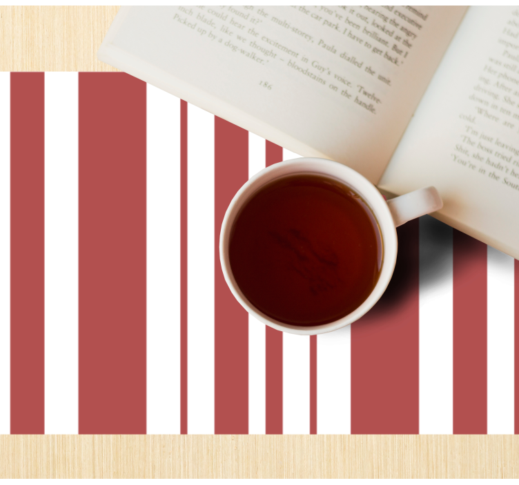 Individuais de mesa de texturas riscas vermelhas e brancas - TenStickers