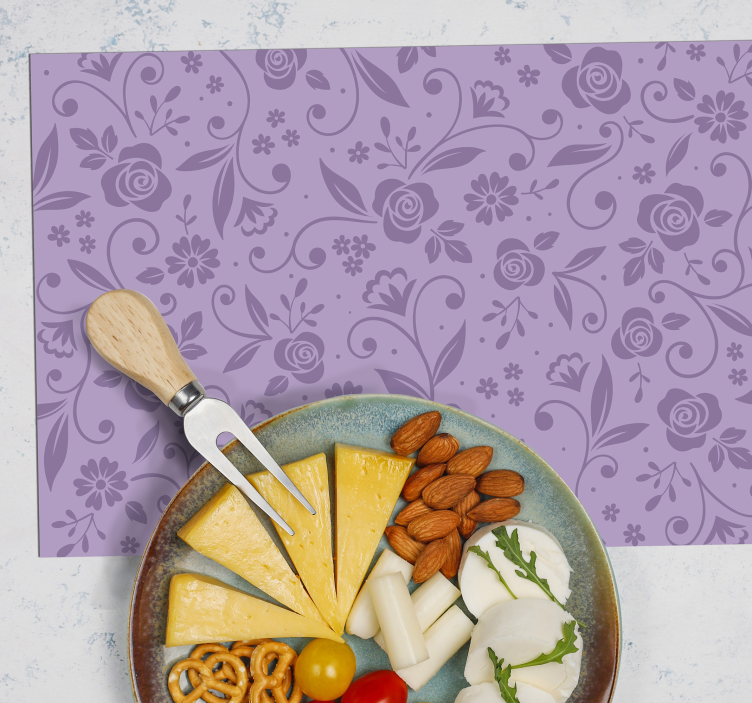 Individuais de mesa elegantes Flores roxas - TenStickers