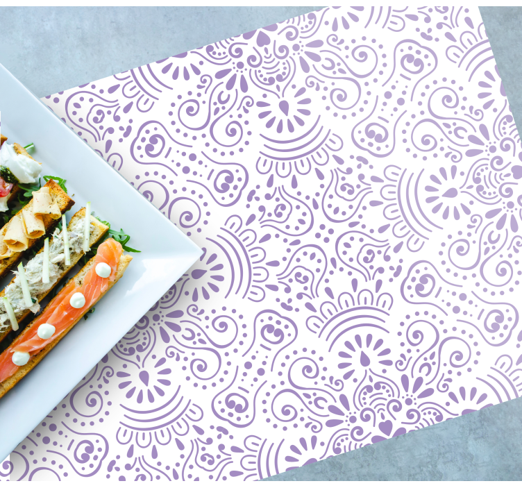 Individuais de mesa elegantes Padrão de mandala lavanda - TenStickers