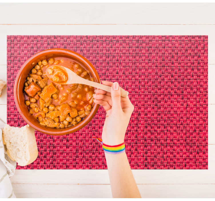 Individuais de mesa elegantes Textura de tecido vermelho - TenStickers