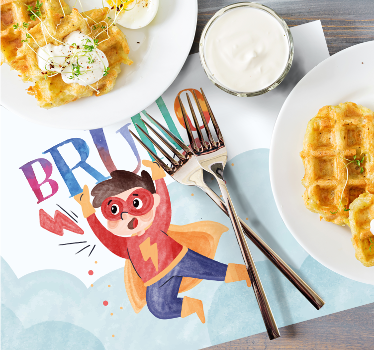 Individuais de mesa infantis Super criança aquarela - TenStickers