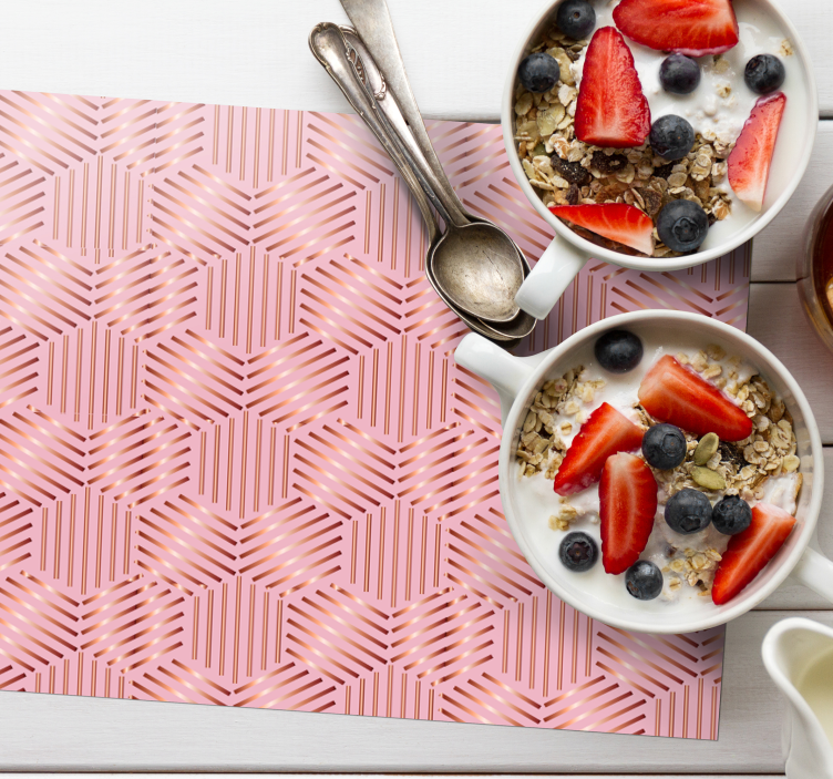 Individuais de mesa modernos Hexágono metálico - TenStickers