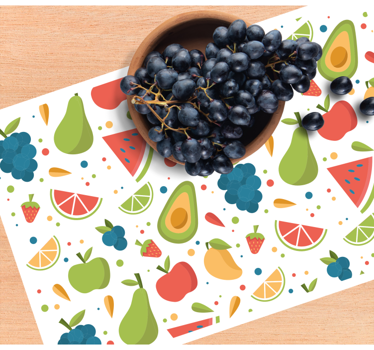Individuais de mesa originais Desenho de frutas padrão - TenStickers