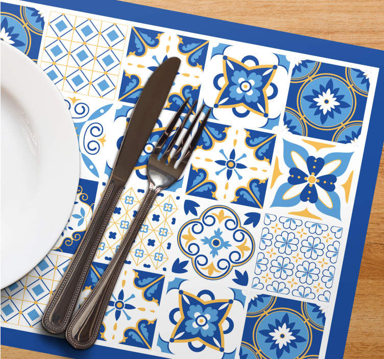 Individuais de mesa originais Estilo mediterrâneo azul - TenStickers