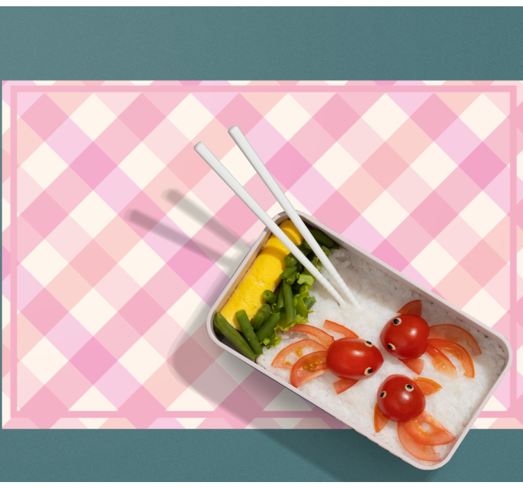 Individuais de mesa originais Padrão xadrez rosa - TenStickers