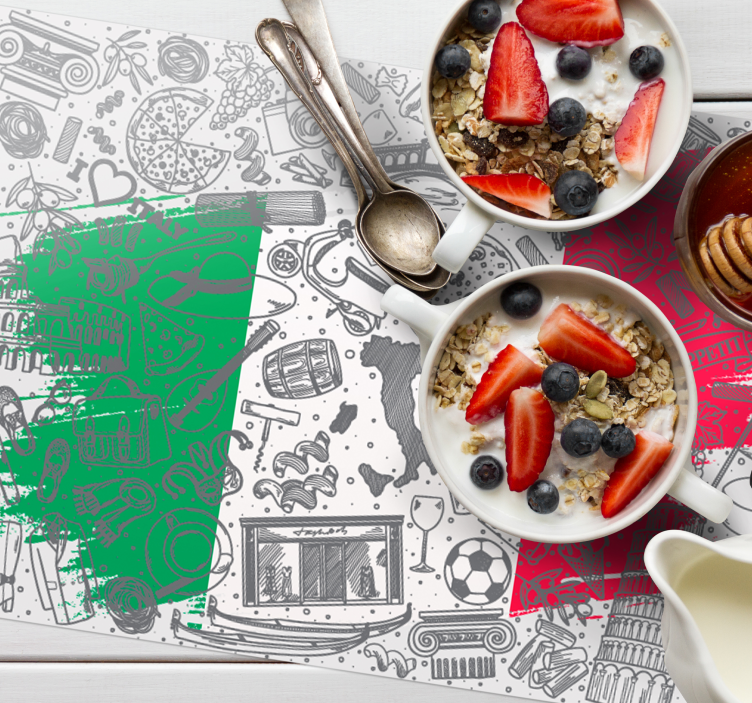 Individuais de mesa para restaurantes Fundo italia - TenStickers