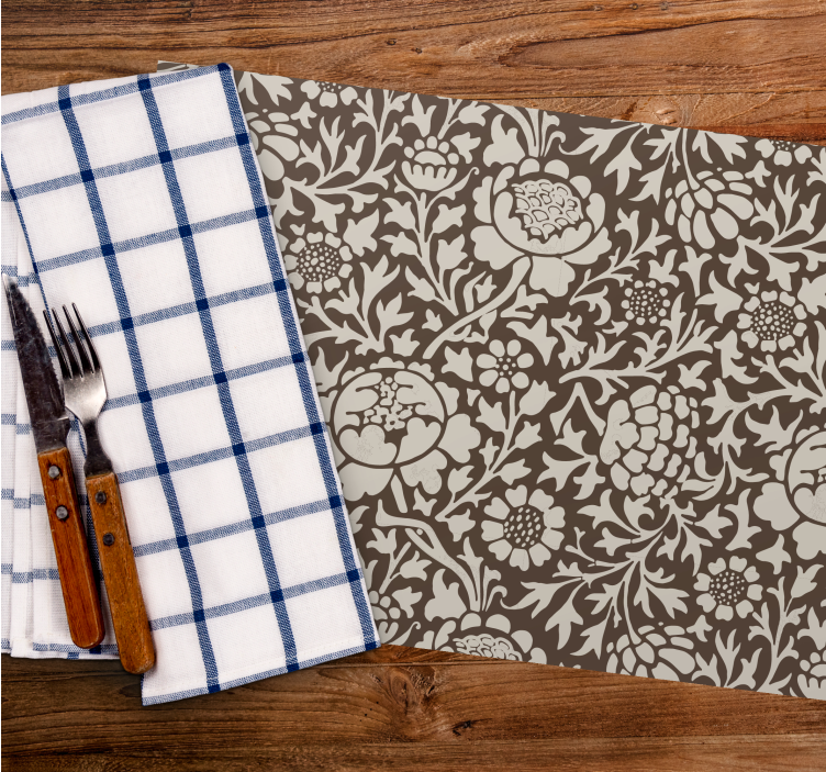 Individuais de mesa retangulares Estampa floral vintage - TenStickers