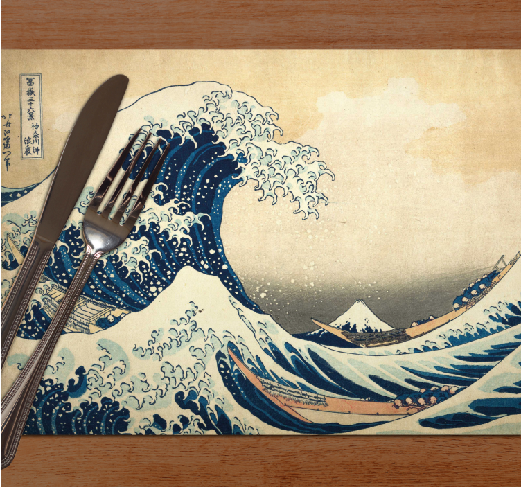 Individuais de mesa retangulares Onda hokusai kanagawa - TenStickers