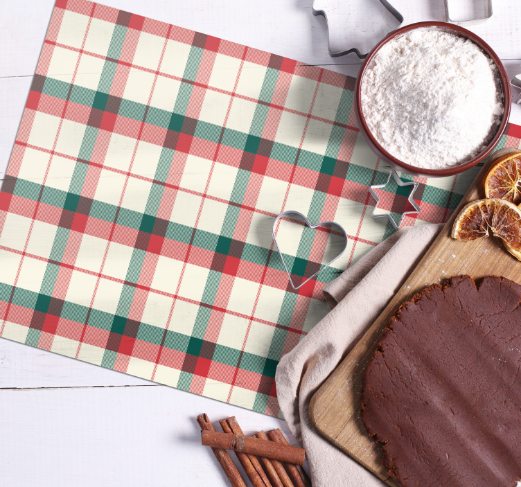 Individuais de mesa em vinil de texturas Tartan de natal - TenStickers