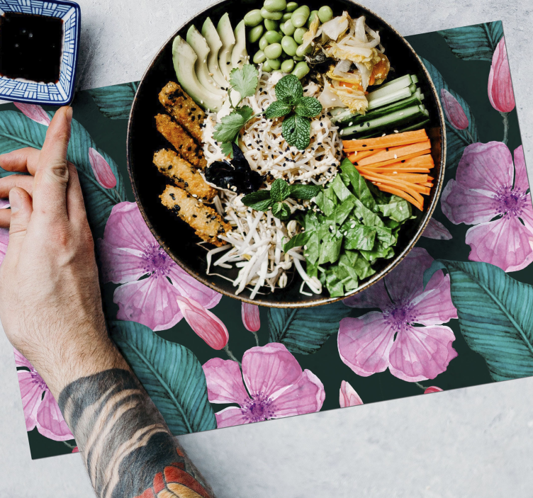 Individuais de mesa florais flores tropicais - TenStickers