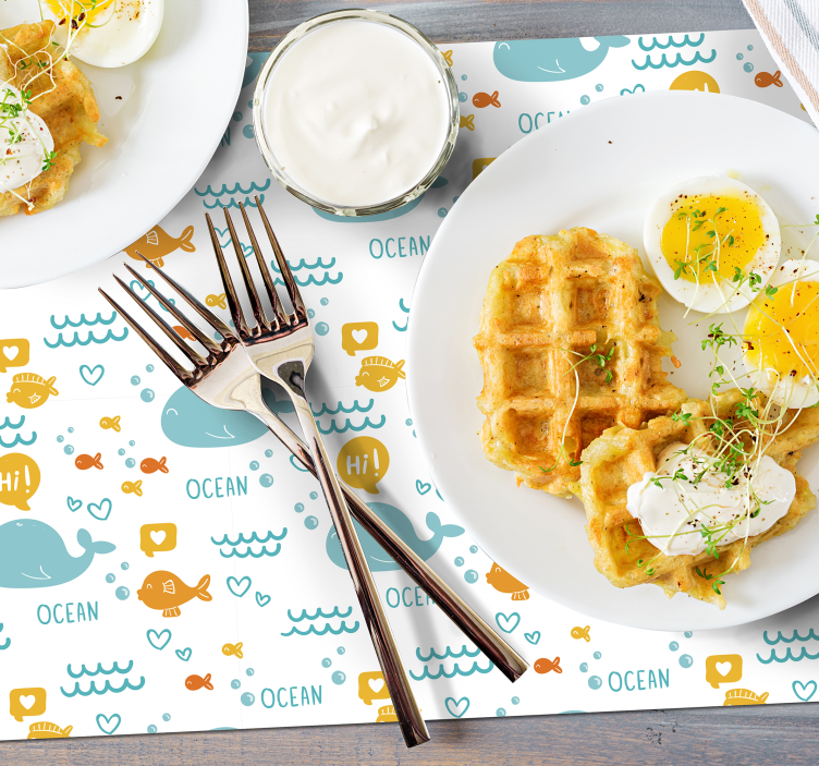 Individuais de mesa infantis criaturas do oceano - TenStickers